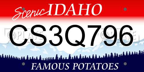 CS3Q796 Idaho License Plate