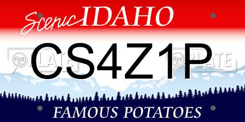 CS4Z1P Idaho License Plate