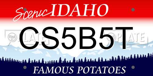 CS5B5T Idaho License Plate