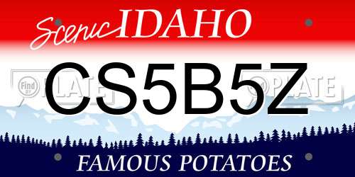 CS5B5Z Idaho License Plate
