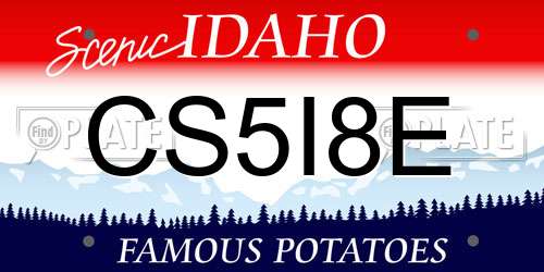 CS5I8E Idaho License Plate