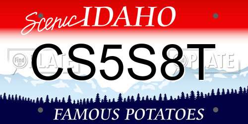 CS5S8T Idaho License Plate