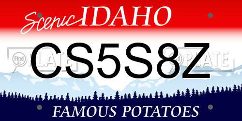CS5S8Z Idaho License Plate