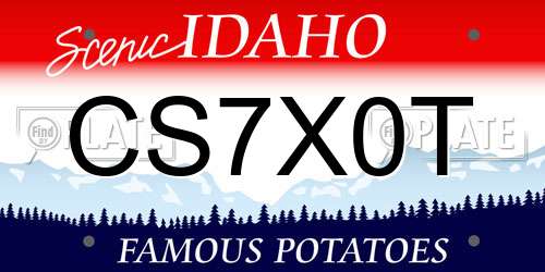 CS7X0T Idaho License Plate