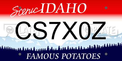 CS7X0Z Idaho License Plate