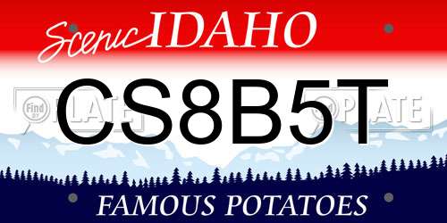 CS8B5T Idaho License Plate