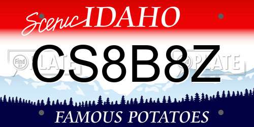 CS8B8Z Idaho License Plate