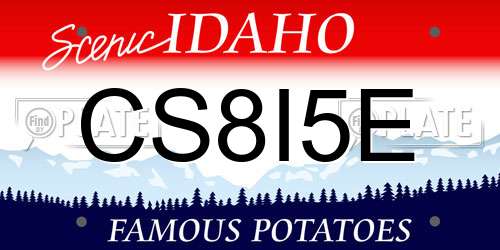 CS8I5E Idaho License Plate