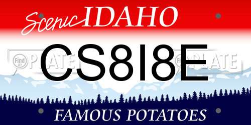 CS8I8E Idaho License Plate