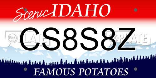 CS8S8Z Idaho License Plate