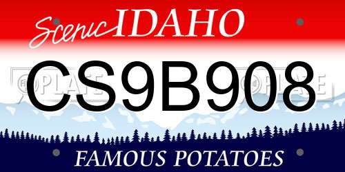 CS9B908 Idaho License Plate