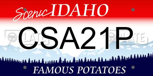 CSA21P Idaho License Plate