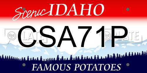 CSA71P Idaho License Plate