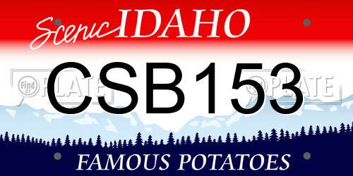 CSB153 Idaho License Plate