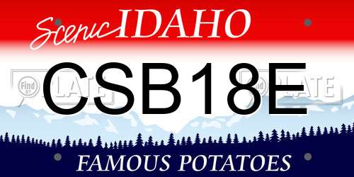 CSB18E Idaho License Plate