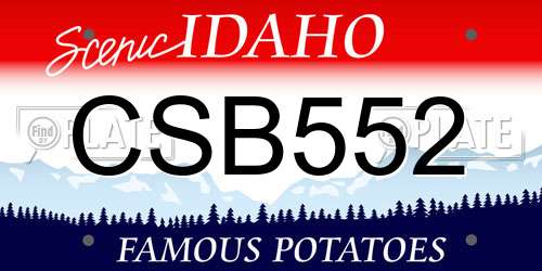CSB552 Idaho License Plate