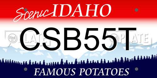 CSB55T Idaho License Plate