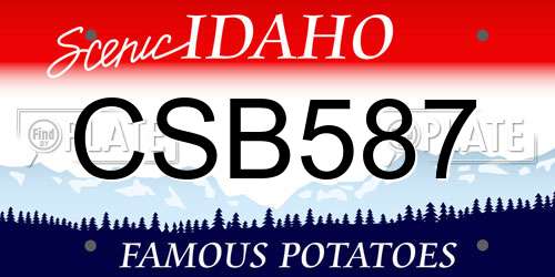 CSB587 Idaho License Plate