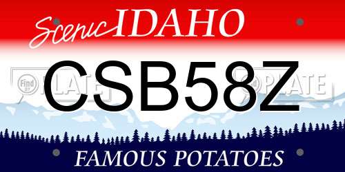 CSB58Z Idaho License Plate
