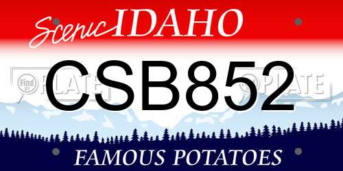 CSB852 Idaho License Plate