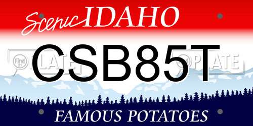 CSB85T Idaho License Plate