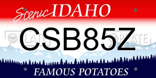CSB85Z Idaho License Plate