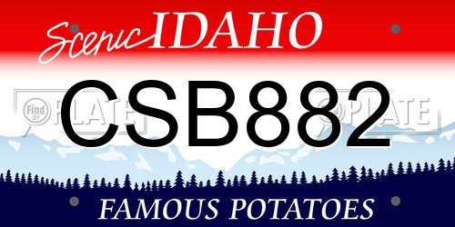 CSB882 Idaho License Plate