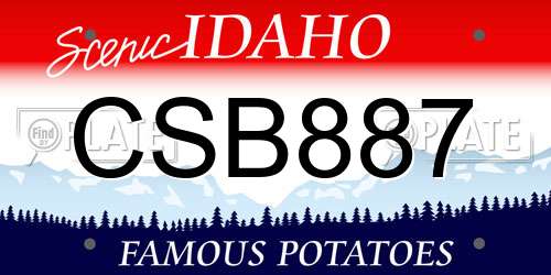 CSB887 Idaho License Plate