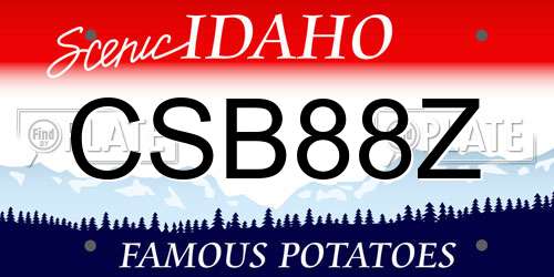 CSB88Z Idaho License Plate