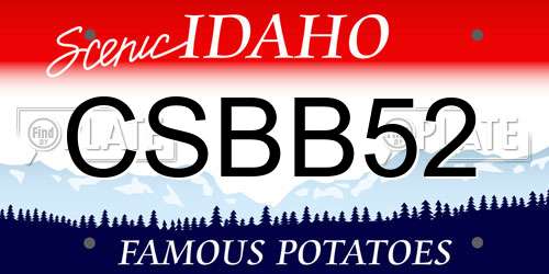 CSBB52 Idaho License Plate