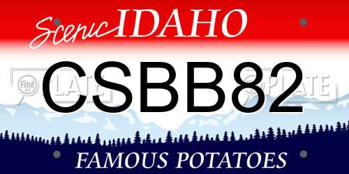 CSBB82 Idaho License Plate
