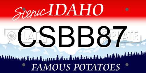 CSBB87 Idaho License Plate