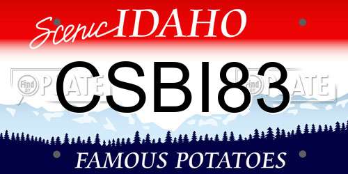 CSBI83 Idaho License Plate