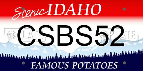 CSBS52 Idaho License Plate
