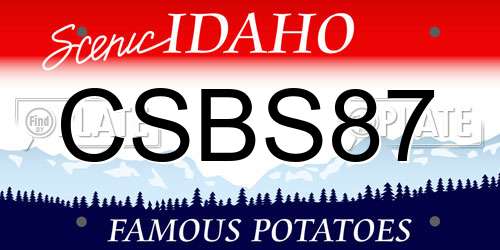 CSBS87 Idaho License Plate