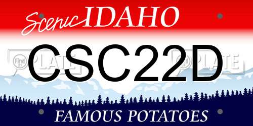 CSC22D Idaho License Plate