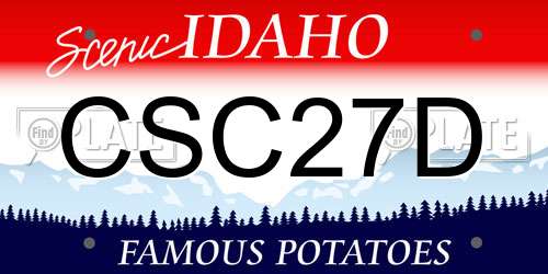 CSC27D Idaho License Plate