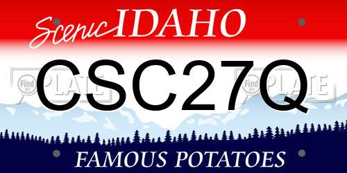 CSC27Q Idaho License Plate