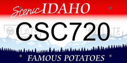 CSC720 Idaho License Plate