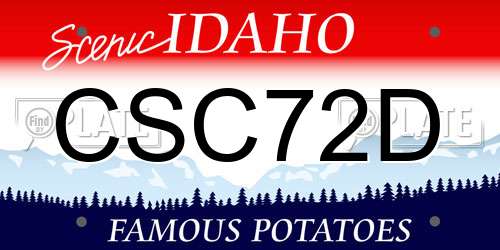 CSC72D Idaho License Plate