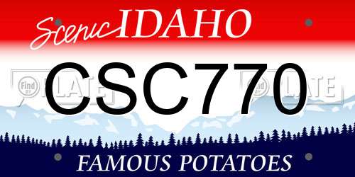 CSC770 Idaho License Plate