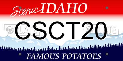 CSCT20 Idaho License Plate