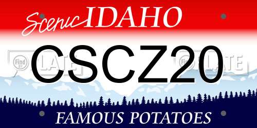CSCZ20 Idaho License Plate