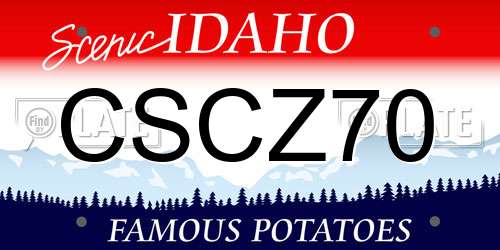 CSCZ70 Idaho License Plate