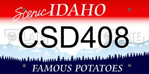 CSD408 Idaho License Plate