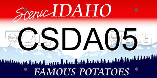 CSDA05 Idaho License Plate