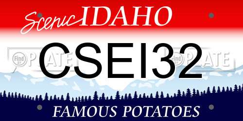 CSEI32 Idaho License Plate