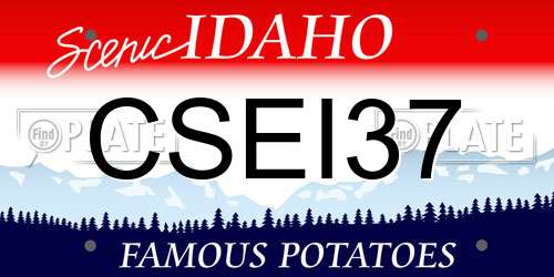 CSEI37 Idaho License Plate