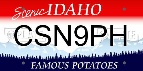 CSN9PH Idaho License Plate