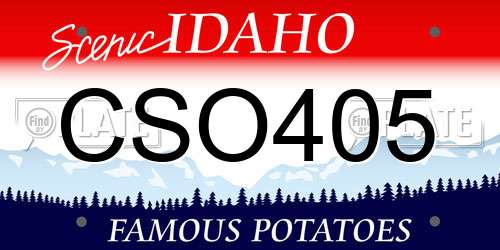 CSO405 Idaho License Plate
